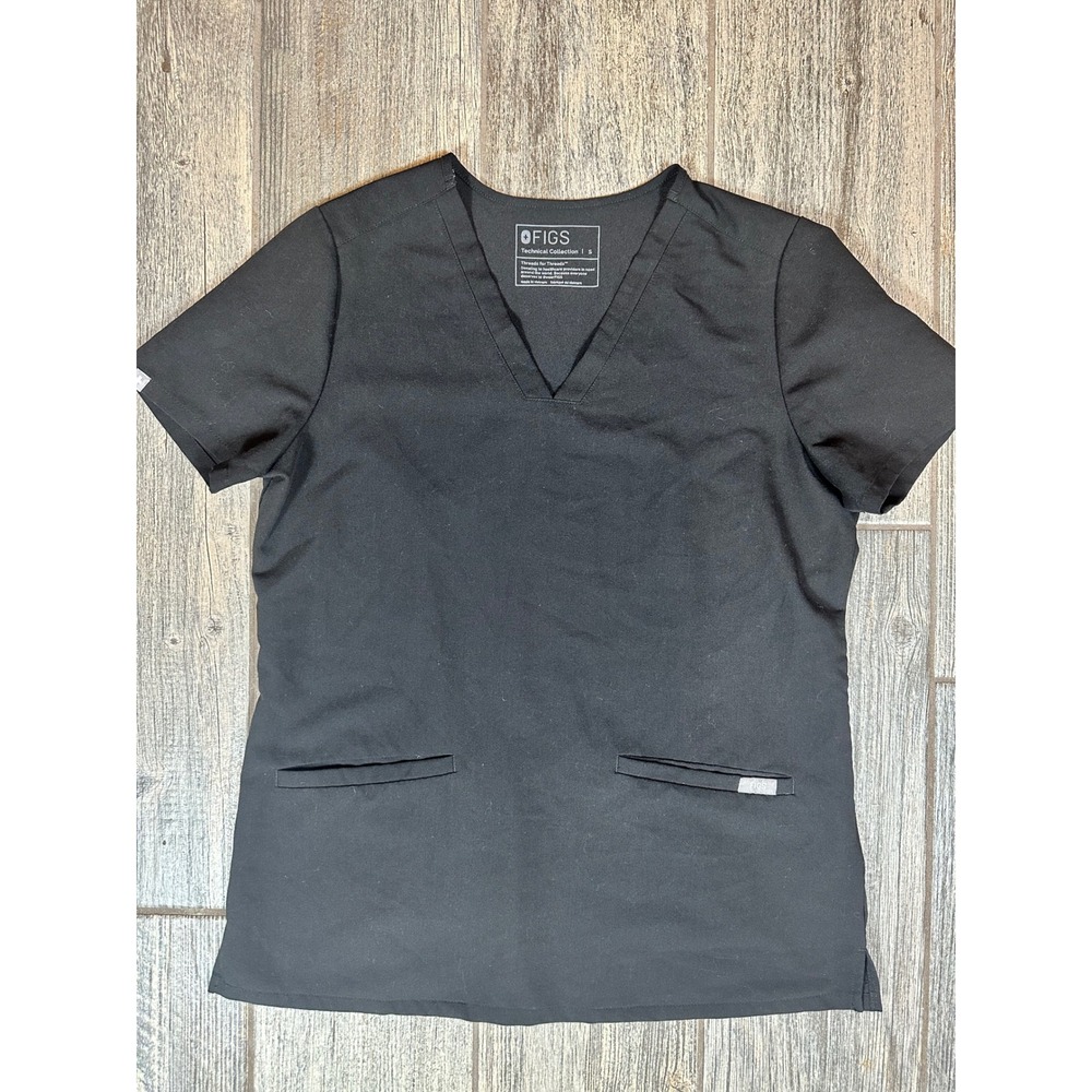 FIGS Casma Scrub Top‎ - Women's Size S - Black Technical Collection